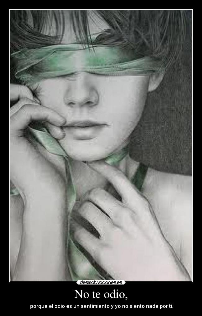 No te odio, -