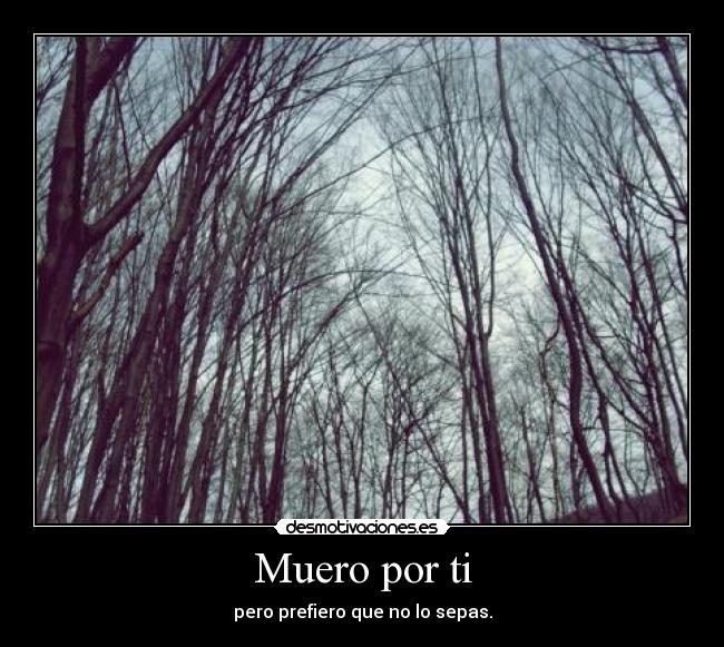Muero por ti - pero prefiero que no lo sepas.