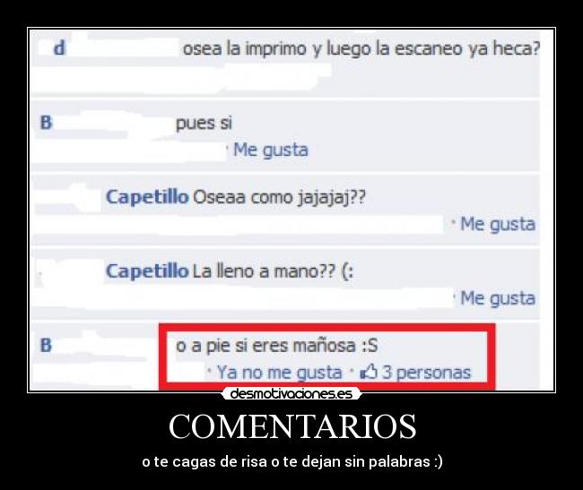 COMENTARIOS - o te cagas de risa o te dejan sin palabras :)