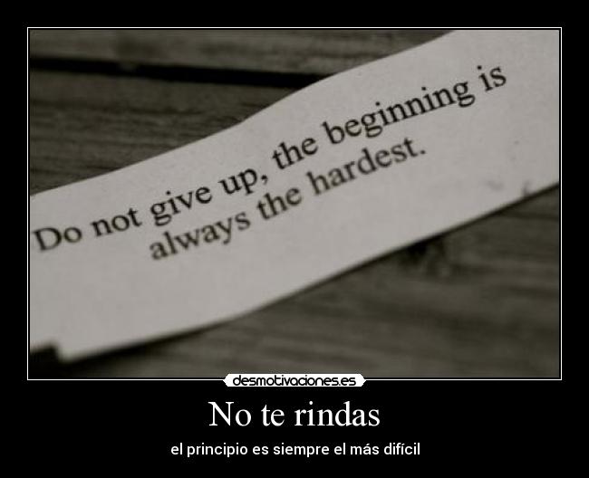 No te rindas - 