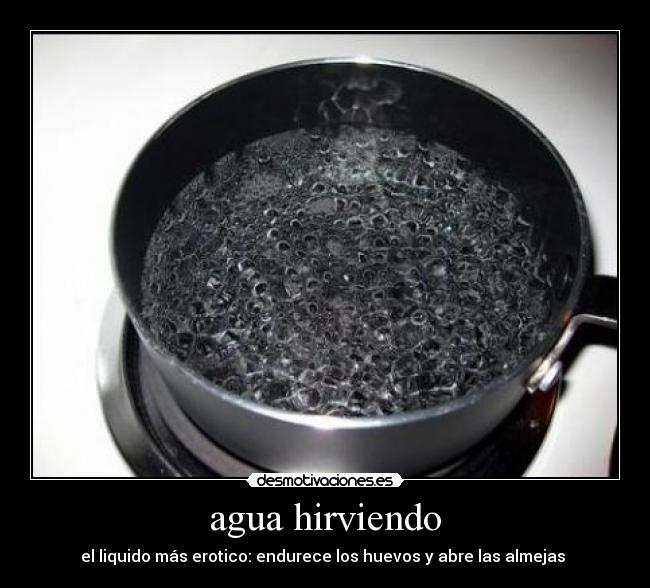 agua hirviendo - el liquido más erotico: endurece los huevos y abre las almejas 