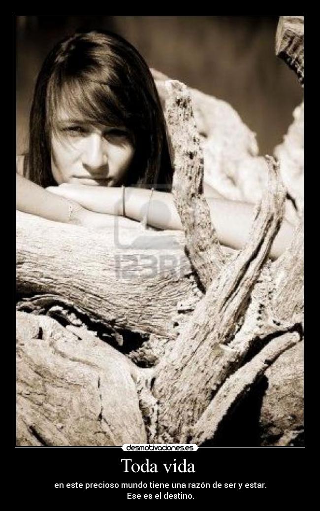 Toda vida  - en este precioso mundo tiene una razón de ser y estar.
Ese es el destino.