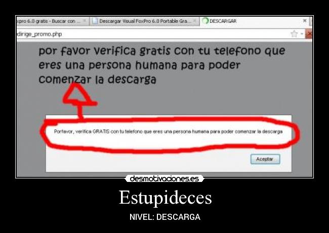 Estupideces - NIVEL: DESCARGA