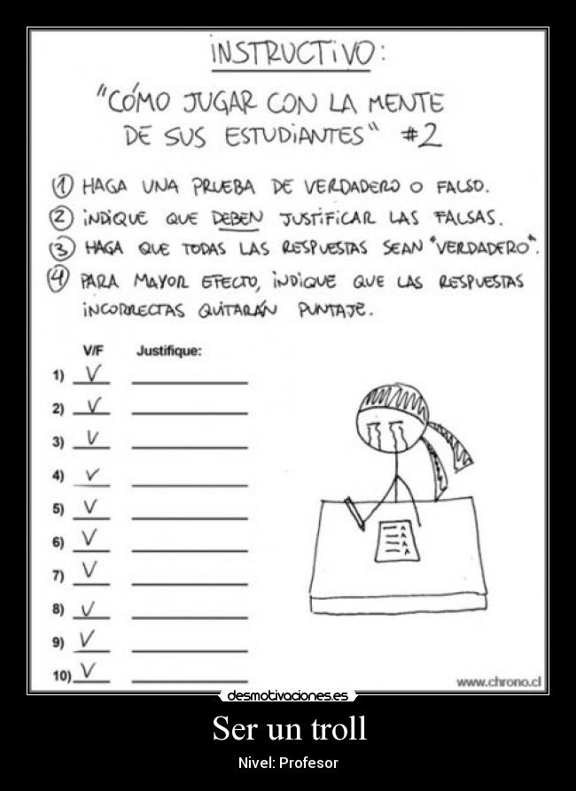 Ser un troll - Nivel: Profesor
