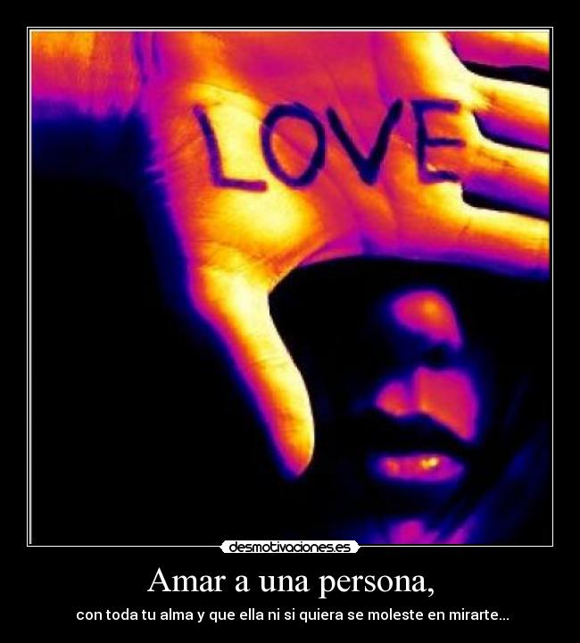 Amar a una persona, -