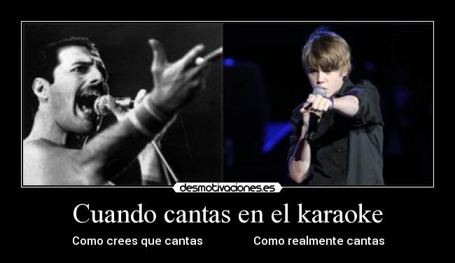Cuando cantas en el karaoke -
