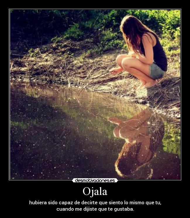 Ojala - hubiera sido capaz de decirte que siento lo mismo que tu,
cuando me dijiste que te gustaba.