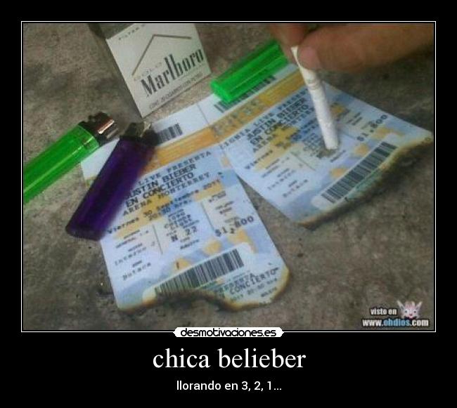 chica belieber - llorando en 3, 2, 1...