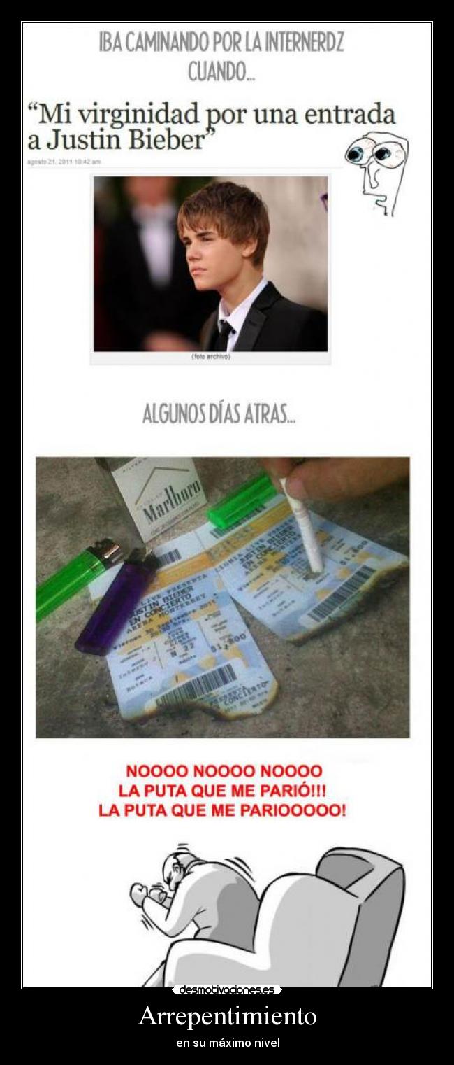 Arrepentimiento - en su máximo nivel