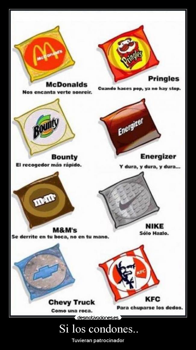 Si los condones.. - Tuvieran patrocinador