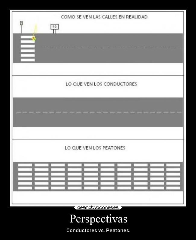 Perspectivas - Conductores vs. Peatones.