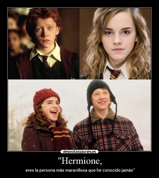 Hermione, -  eres la persona más maravillosa que he conocido jamás