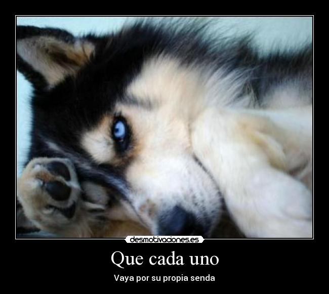 Que cada uno - Vaya por su propia senda