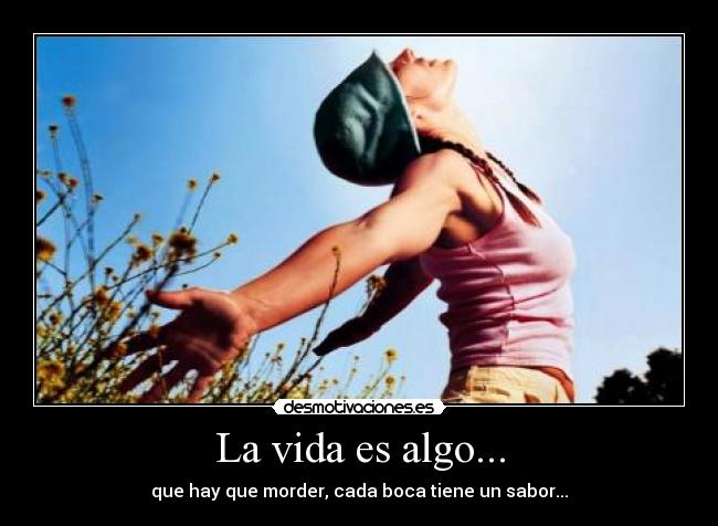 carteles vida vida algo que hay que morder cada boca tiene sabor desmotivaciones