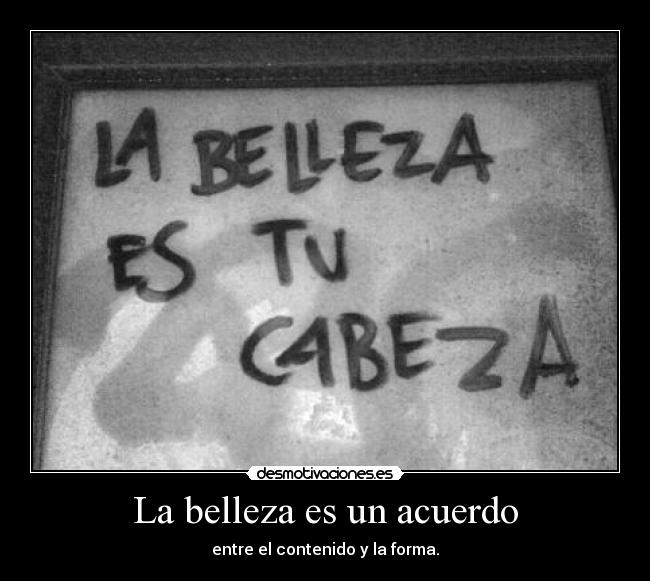 La belleza es un acuerdo - 