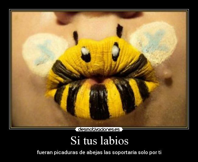 Si tus labios - fueran picaduras de abejas las soportaría solo por ti
