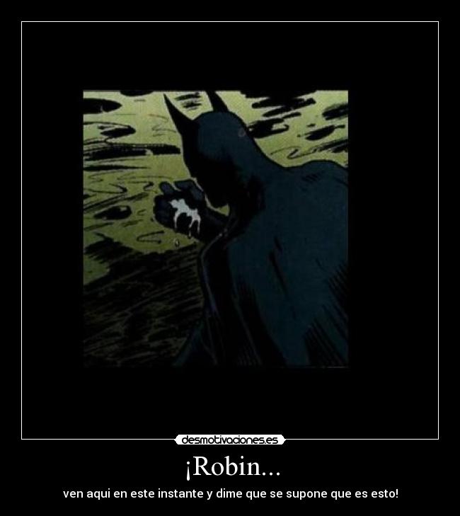 ¡Robin... - ven aqui en este instante y dime que se supone que es esto!