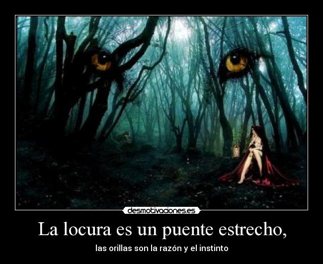 La locura es un puente estrecho, -