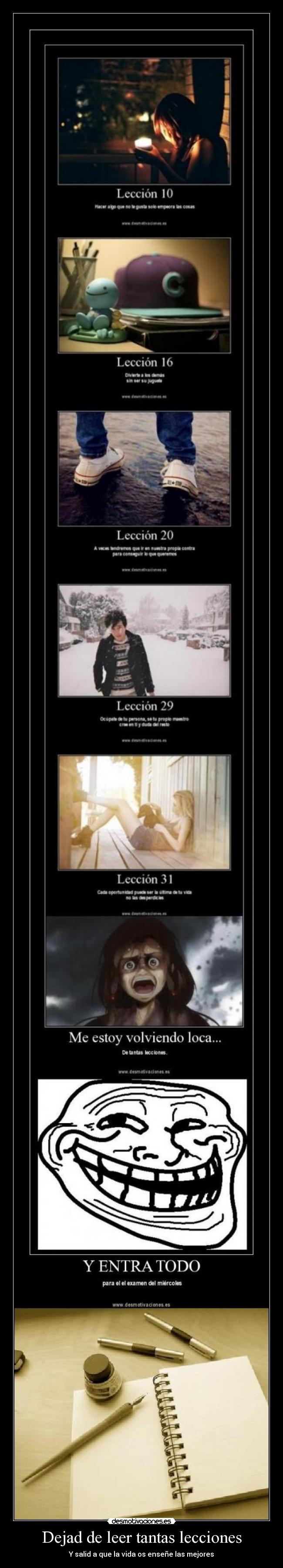 carteles lecciones desmotivaciones