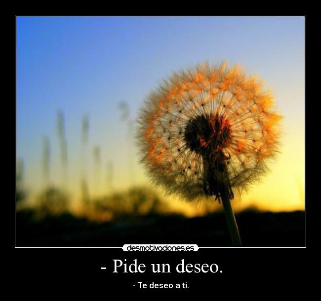 - Pide un deseo. - - Te deseo a ti.