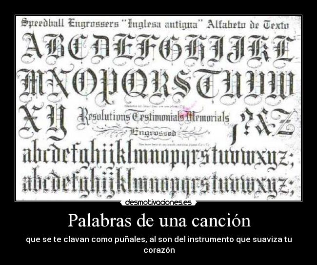 Palabras de una canción -