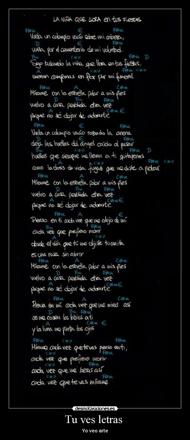 Tu ves letras - Yo veo arte