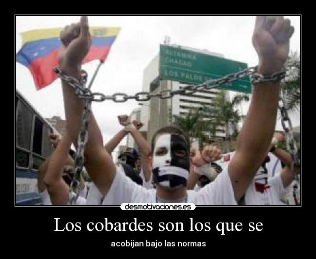 Los cobardes son los que se - acobijan bajo las normas