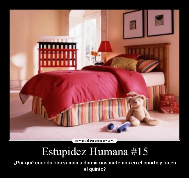 Estupidez Humana #15 - ¿Por qué cuando nos vamos a dormir nos metemos en el cuarto y no en el quinto?