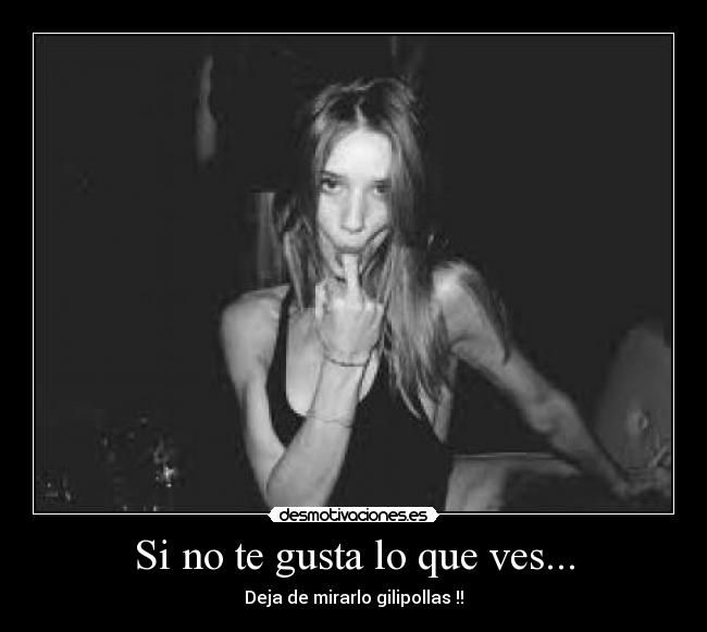 Si no te gusta lo que ves... - Deja de mirarlo gilipollas !!