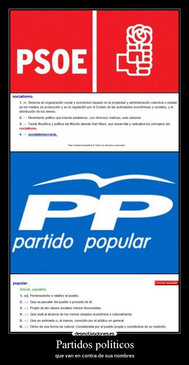 carteles javi_e38 songo clanvirus politica politicos diccionario partidos contra nombre popular socialis desmotivaciones