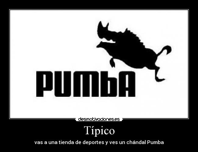 Típico - vas a una tienda de deportes y ves un chándal Pumba