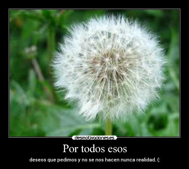 Por todos esos - deseos que pedimos y no se nos hacen nunca realidad. (: