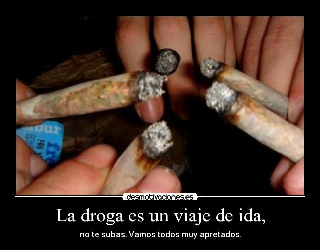 La droga es un viaje de ida, -