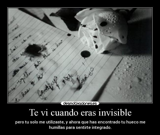 Te vi cuando eras invisible - 