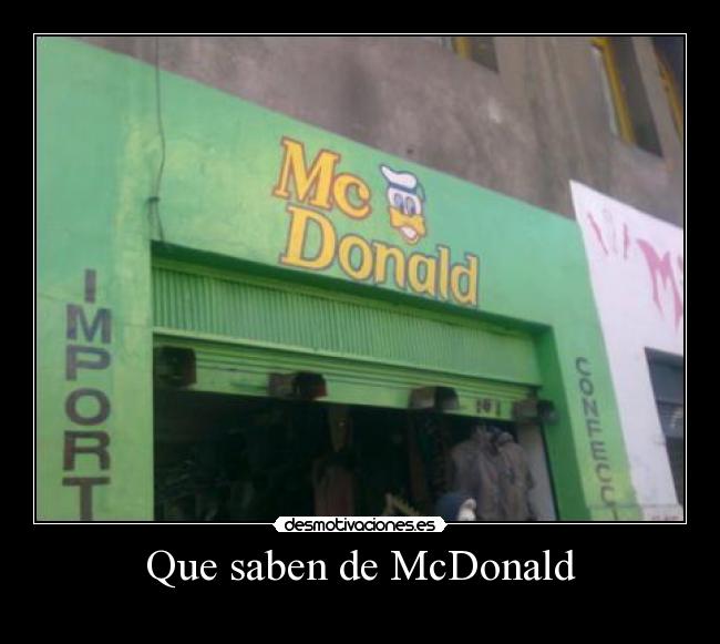 Que saben de McDonald -