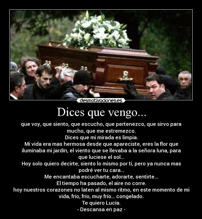 Dices que vengo... -