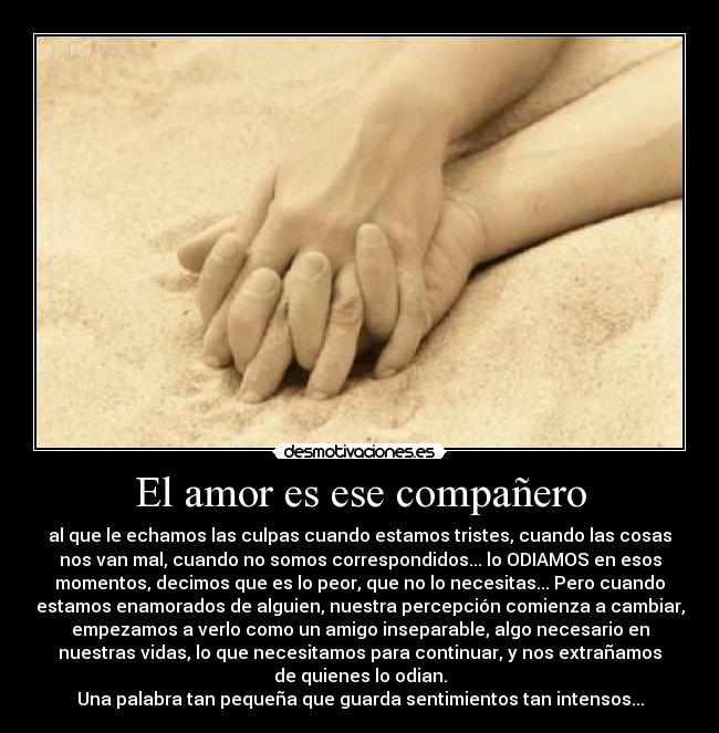 El amor es ese compañero -