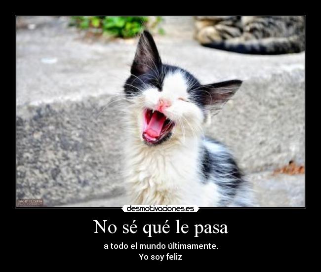 No sé qué le pasa - a todo el mundo últimamente.
Yo soy feliz