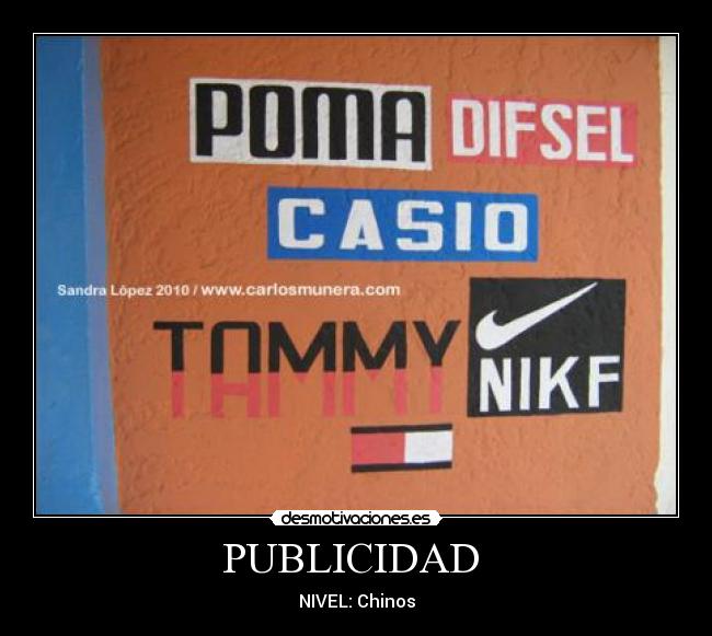 PUBLICIDAD - NIVEL: Chinos