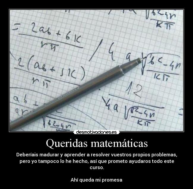 Queridas matemáticas -