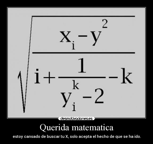 Querida matematica -