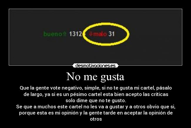 No me gusta -