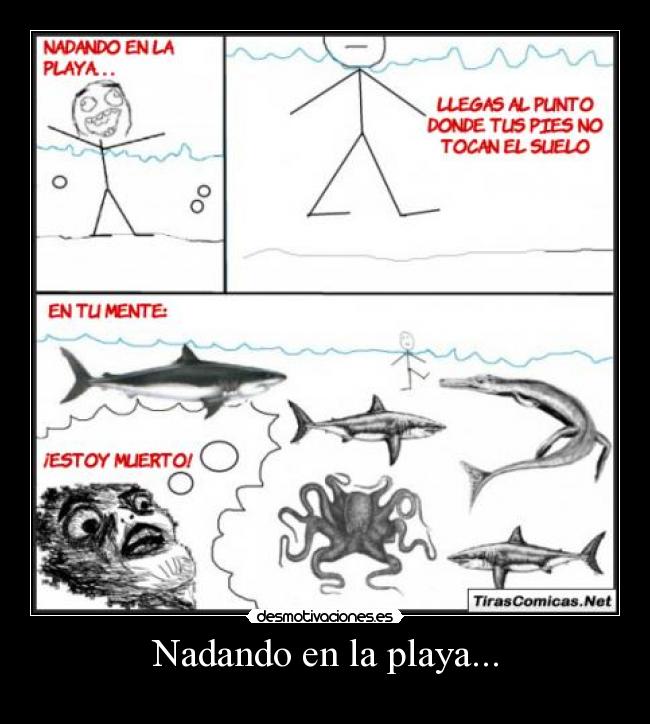 Nadando en la playa... - 