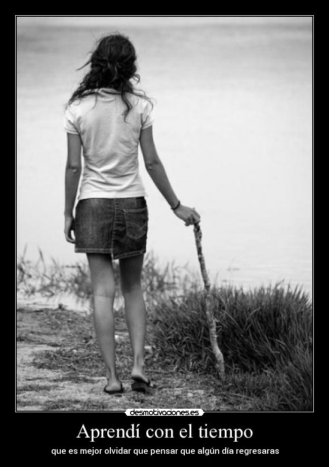 Aprendí con el tiempo - que es mejor olvidar que pensar que algún día regresaras