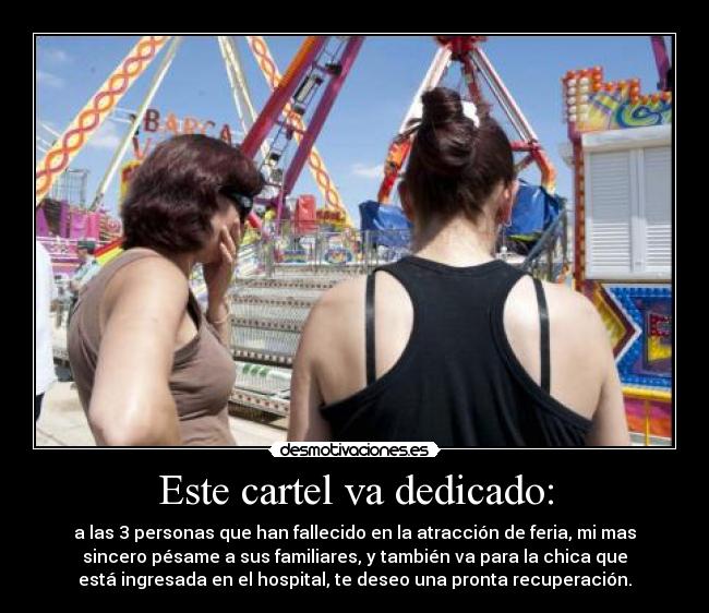 Este cartel va dedicado: -