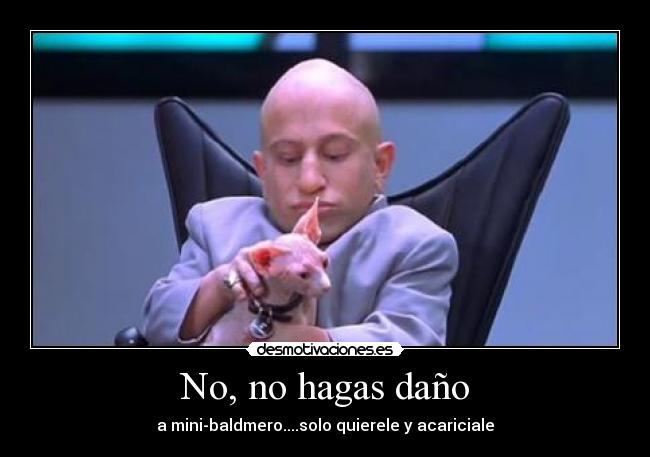 No, no hagas daño - a mini-baldmero....solo quierele y acariciale