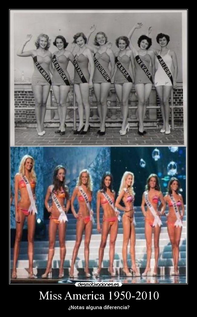 Miss America 1950-2010 - ¿Notas alguna diferencia?