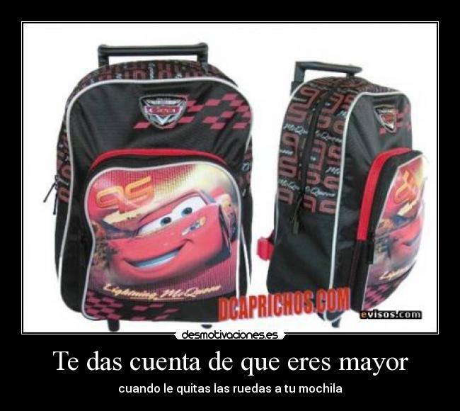 Te das cuenta de que eres mayor - cuando le quitas las ruedas a tu mochila