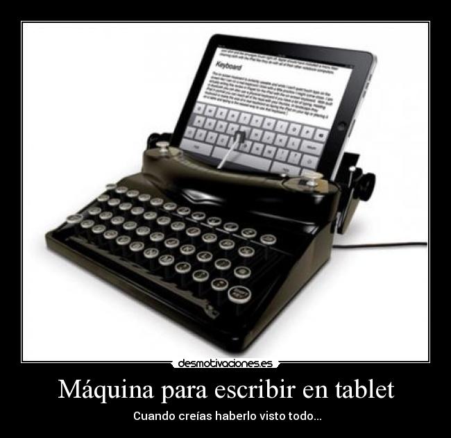 Máquina para escribir en tablet -