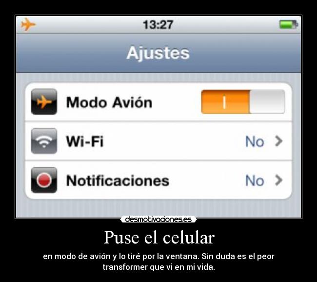 carteles celular modo avion desmotivaciones